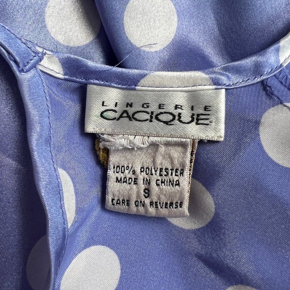 Vintage Polka Dot Mini Slip Dress Chemise Lingerie Retro Romantic Pin-Up 90s Y2K - Picture 4 of 6